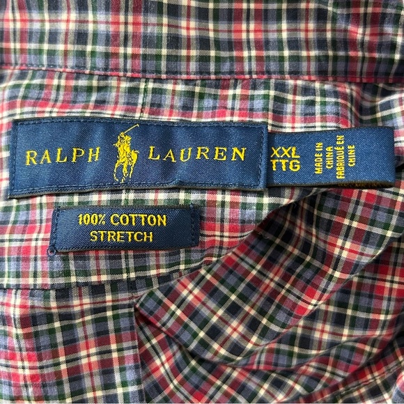 POLO Ralph Lauren Men's Button Down Shirt Cotton Plaid Violet Red Size XXL - Picture 4 of 6